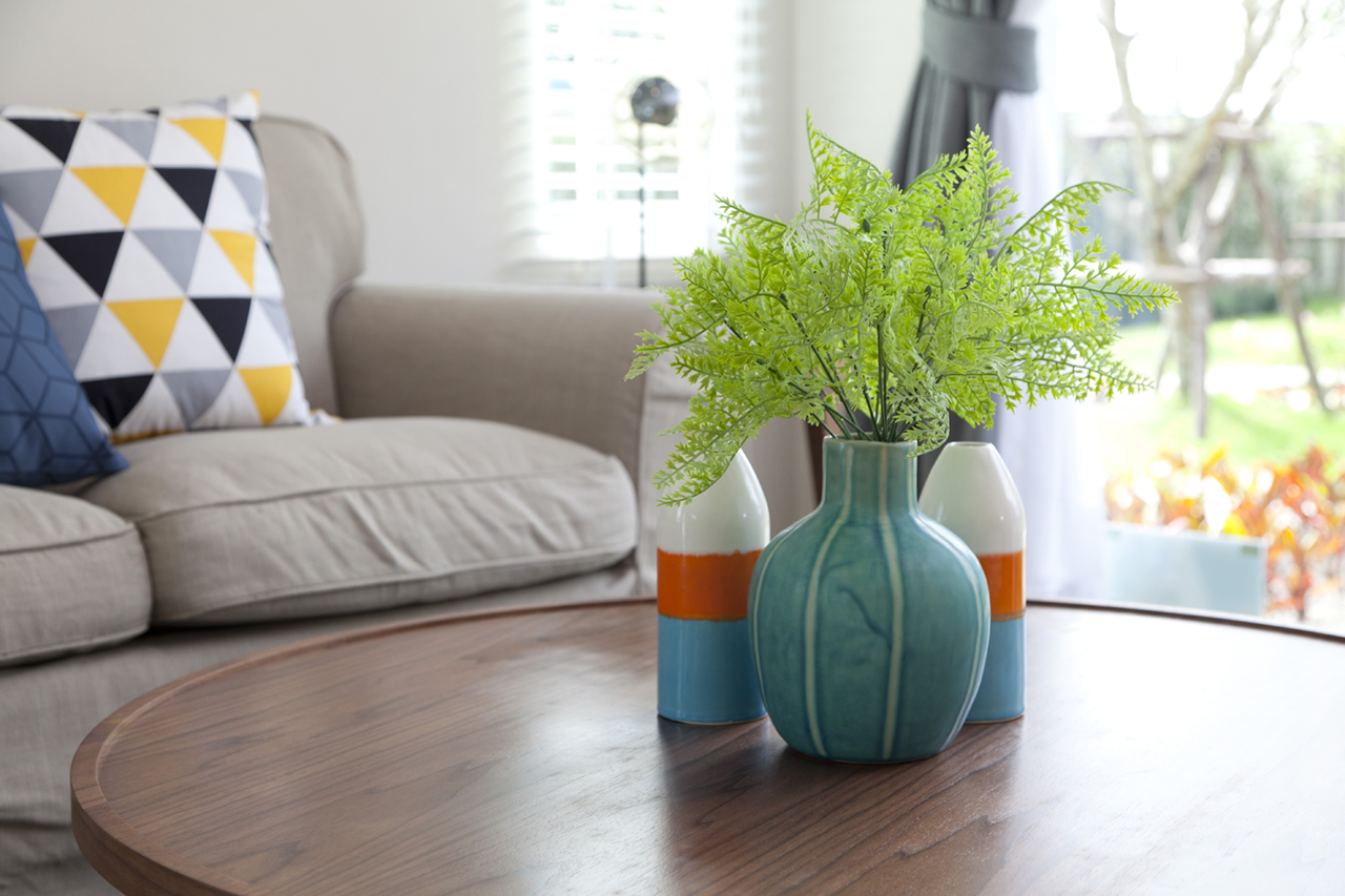 vase on table in livingroom